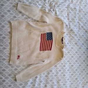 VINTAGE AMERICAN FLAG RALPH LAUREN SPORT SWEATER